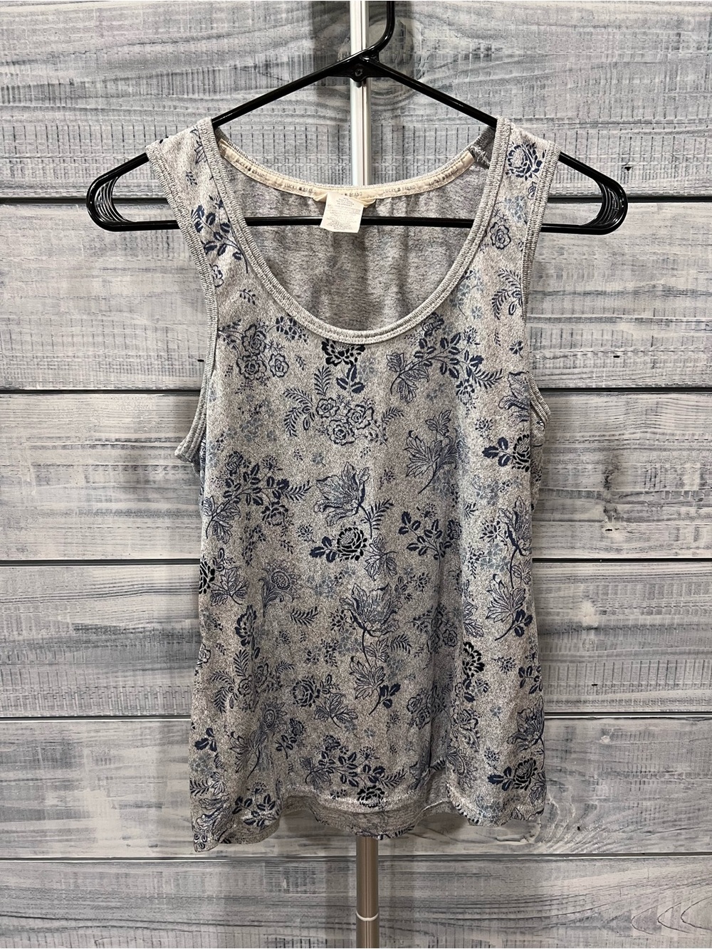 Lucky Brand Blue Floral Scoop Neck Tank